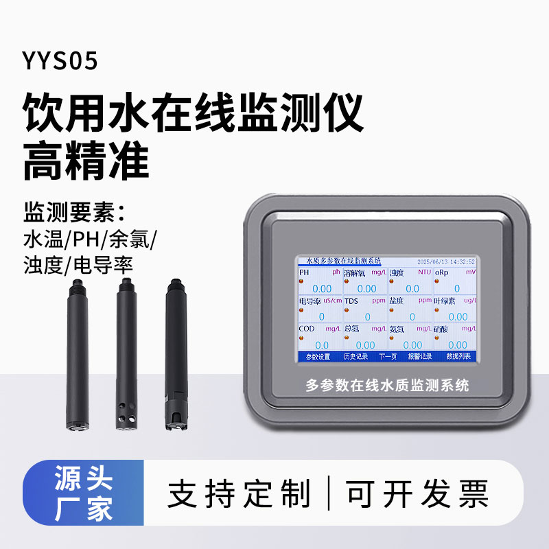 飲用水水質(zhì)監(jiān)測參數(shù)(水溫、ph、余氯、濁度、電導(dǎo)率)